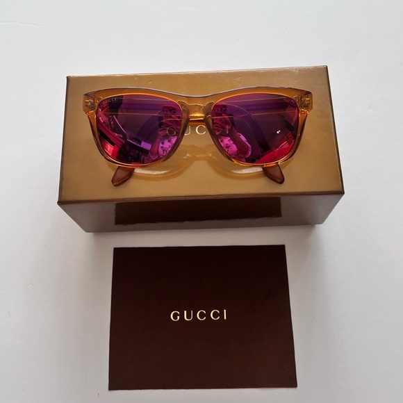 Gucci Accessories - **SOLD** GUC GUCCI Havana Orange Mirror Lense Sunglasses - GG3709/S